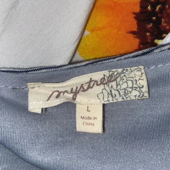 Stripped Grey V Neck Dress - Picture 3 of 3